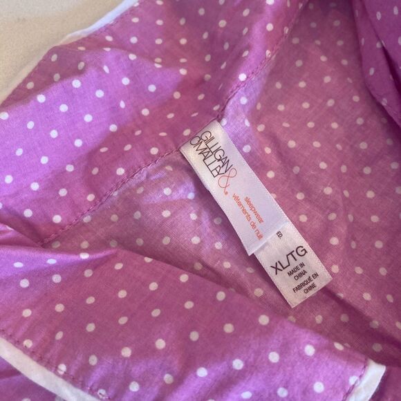 GAP Body 100% Cotton Pink White Polka Dot Girly Balletcore Sleep Set Size XL - Picture 7 of 11
